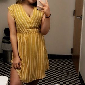 Yellow striped dress size small